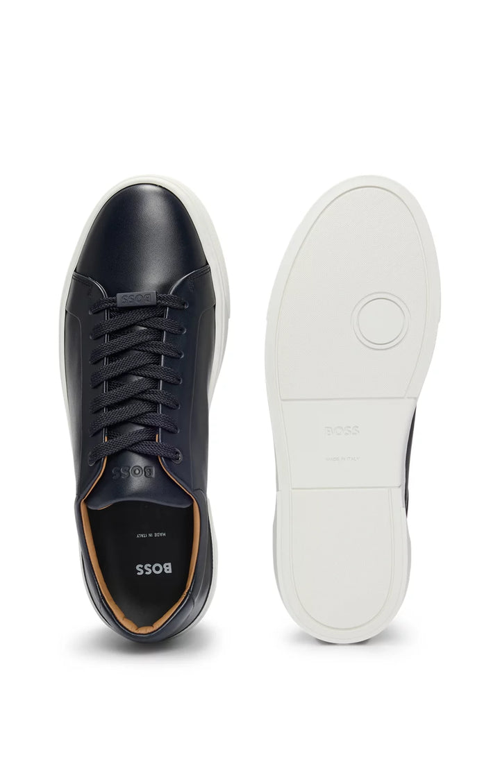 Boss Gary leather low-top trainers with branded lace loop