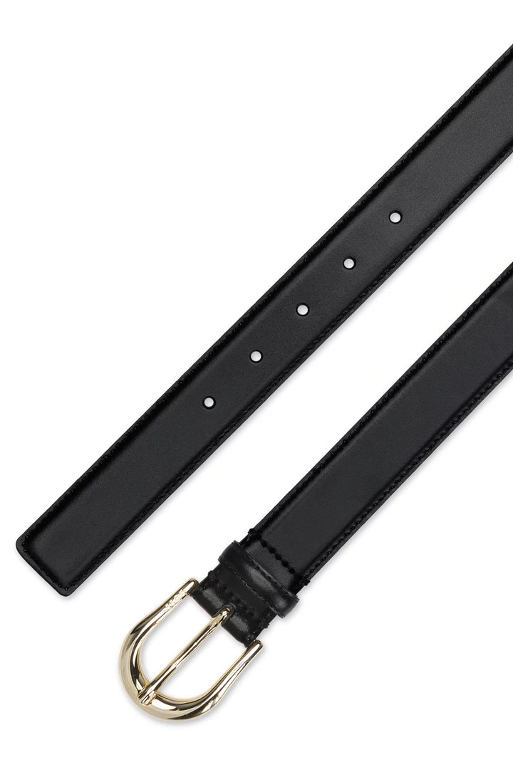 BOSS ITALIAN-LEATHER BELT WITH LOGO BUCKLE