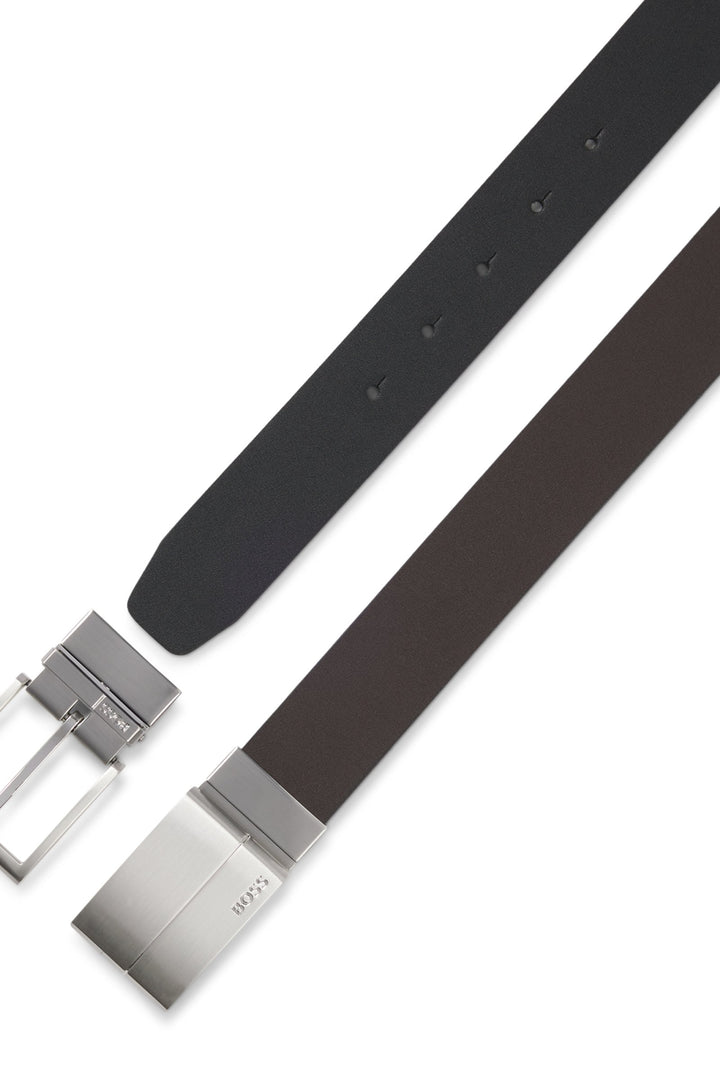 Boss Reversible belt in Italian leather