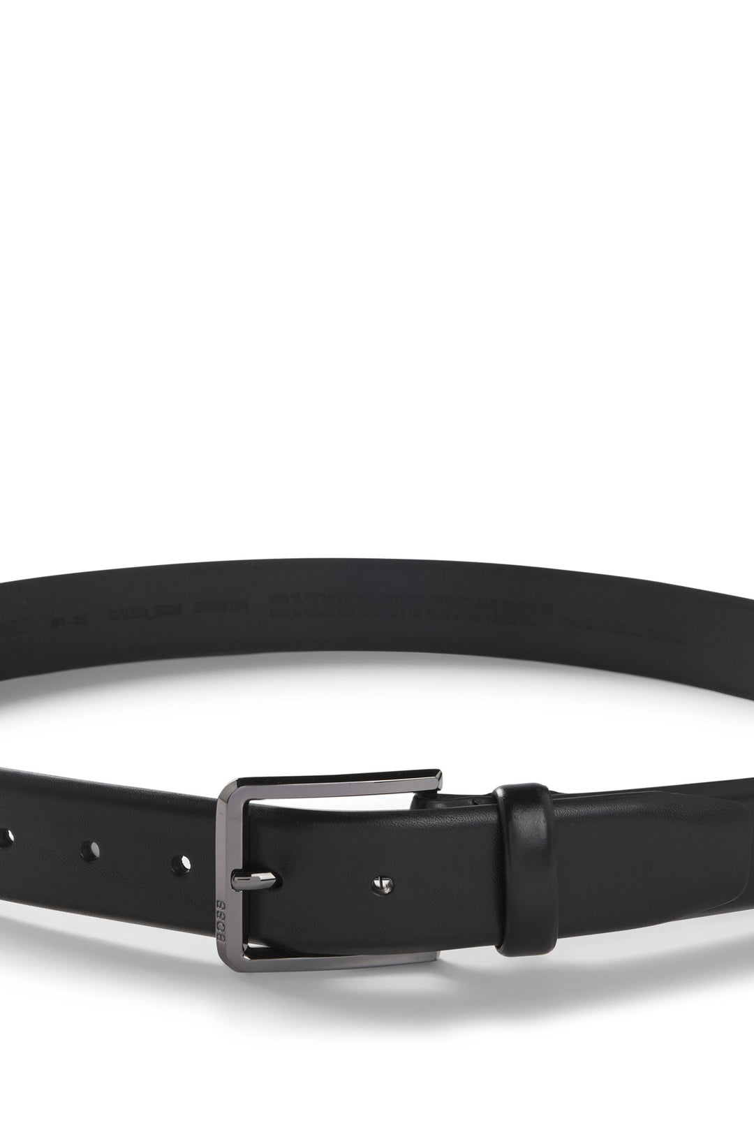 Boss Italian-leather belt with polished gunmetal buckle
