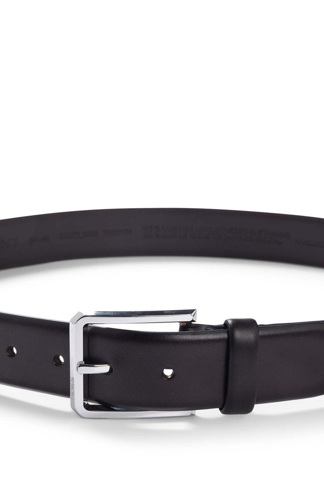 Boss Italian-leather belt with polished gunmetal buckle