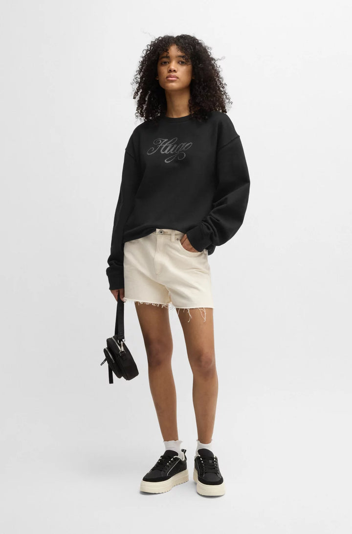 HUGO OVERSIZE-FIT SWEATSHIRT IN COTTON TERRY WITH LOGO ARTWORK