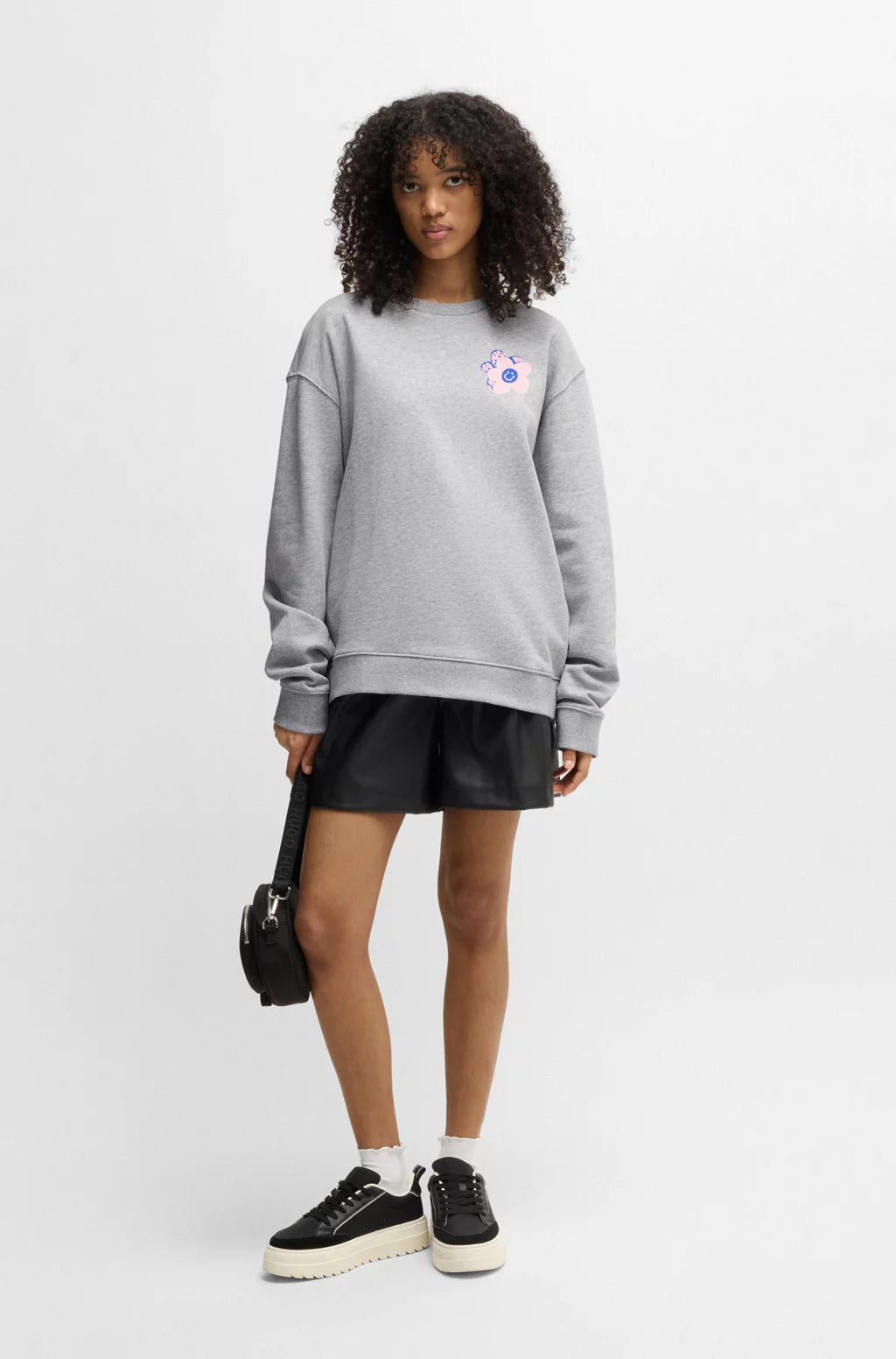 HUGO OVERSIZE-FIT SWEATSHIRT IN COTTON TERRY WITH LOGO ARTWORK