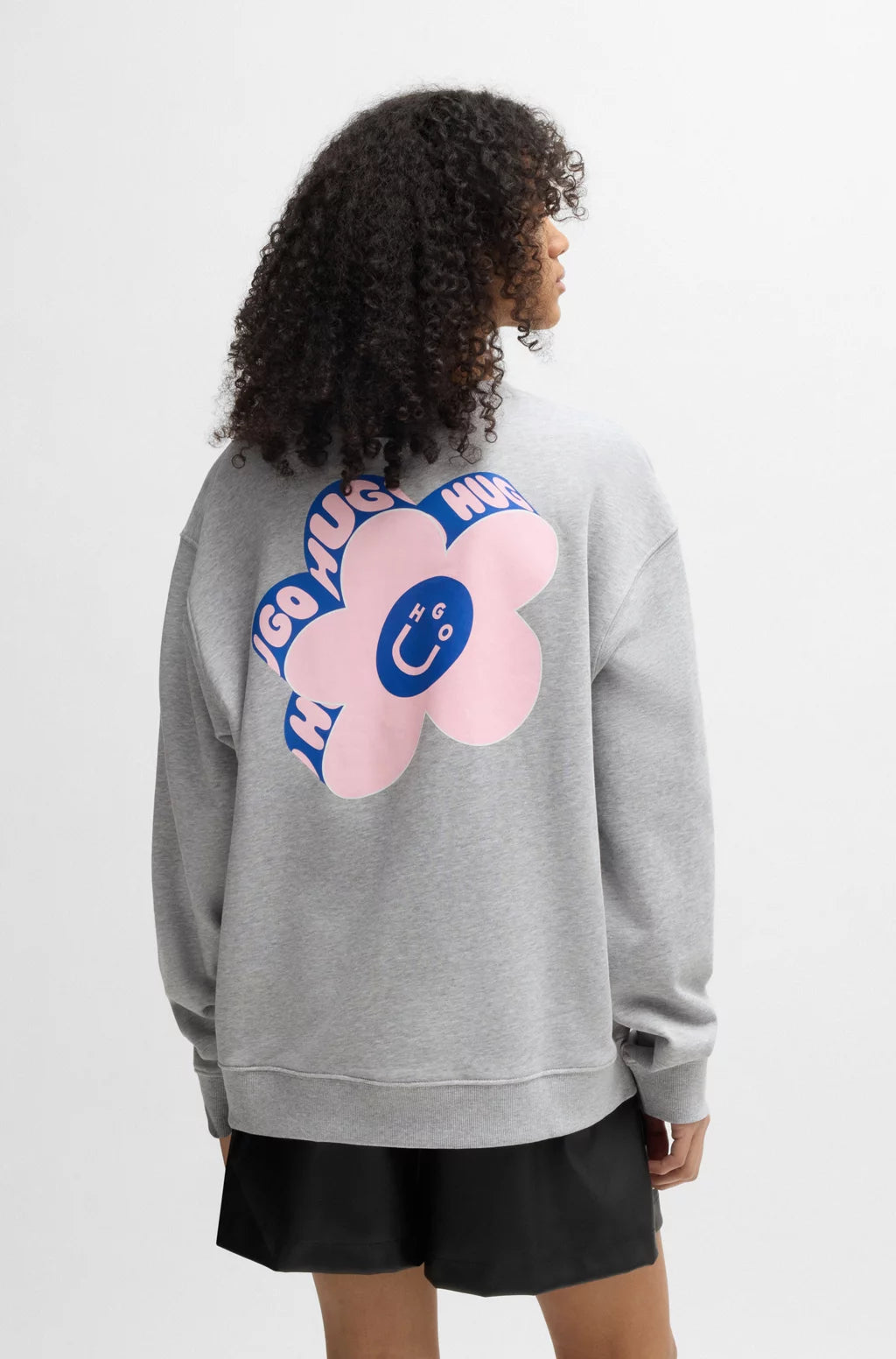 HUGO OVERSIZE-FIT SWEATSHIRT IN COTTON TERRY WITH LOGO ARTWORK
