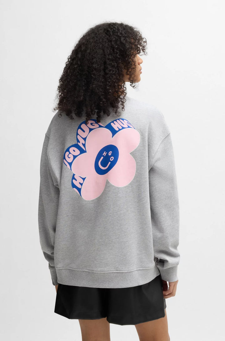 HUGO OVERSIZE-FIT SWEATSHIRT IN COTTON TERRY WITH LOGO ARTWORK