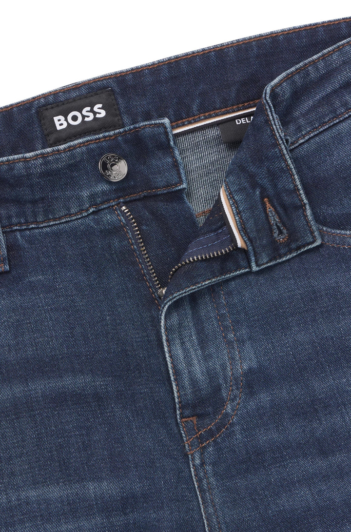 Boss Delaware slim-fit jeans in blue comfort-stretch denim