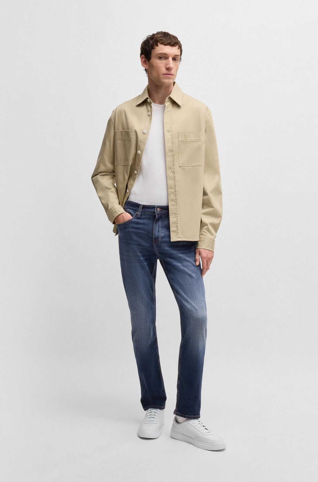 Boss Delaware slim-fit jeans in blue comfort-stretch denim
