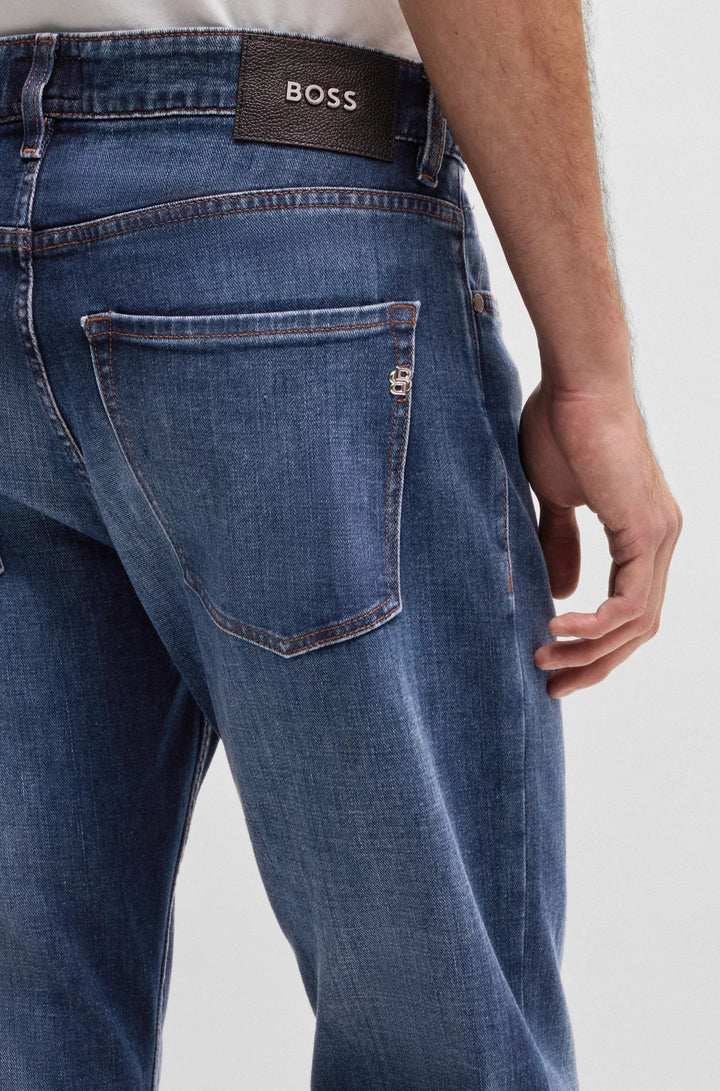 Boss Delaware slim-fit jeans in blue comfort-stretch denim