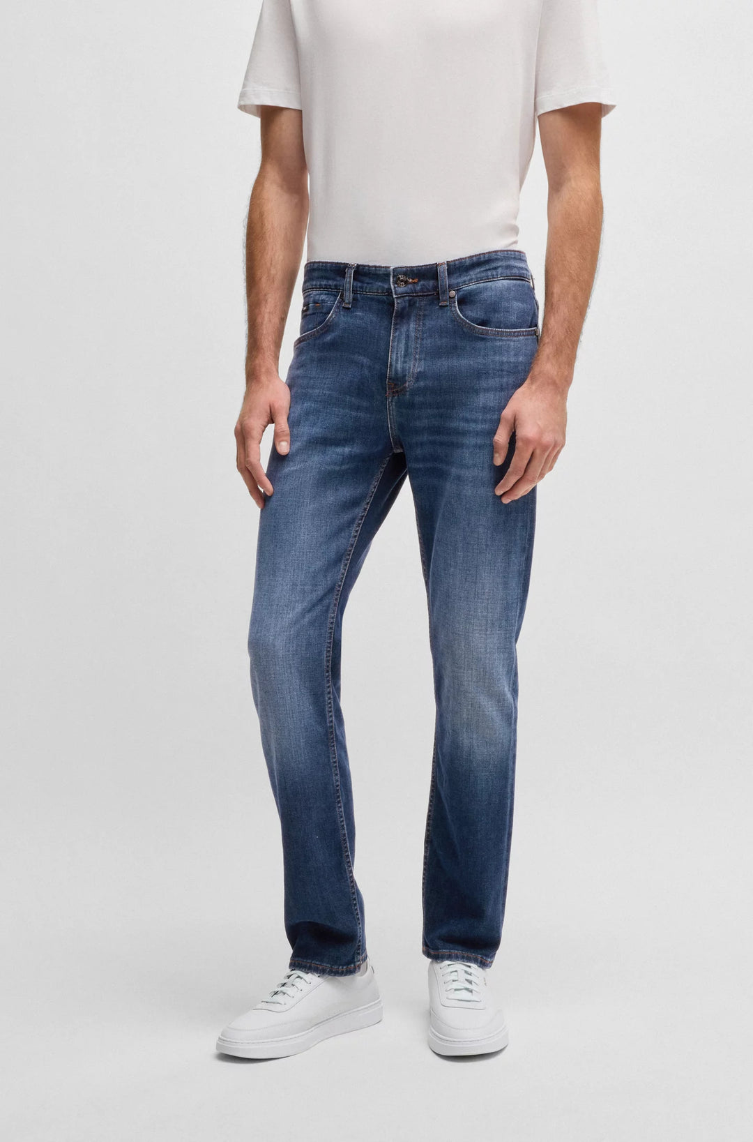 Boss Delaware slim-fit jeans in blue comfort-stretch denim