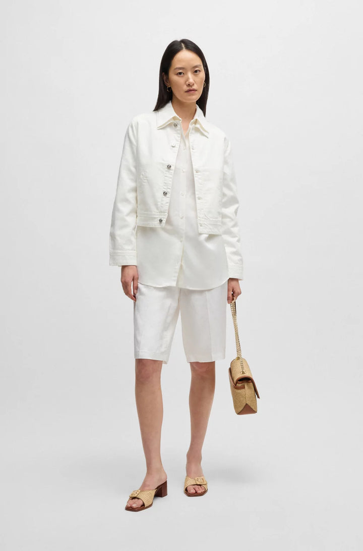 BOSS RELAXED-FIT SHORTS WITH WIDE LEG