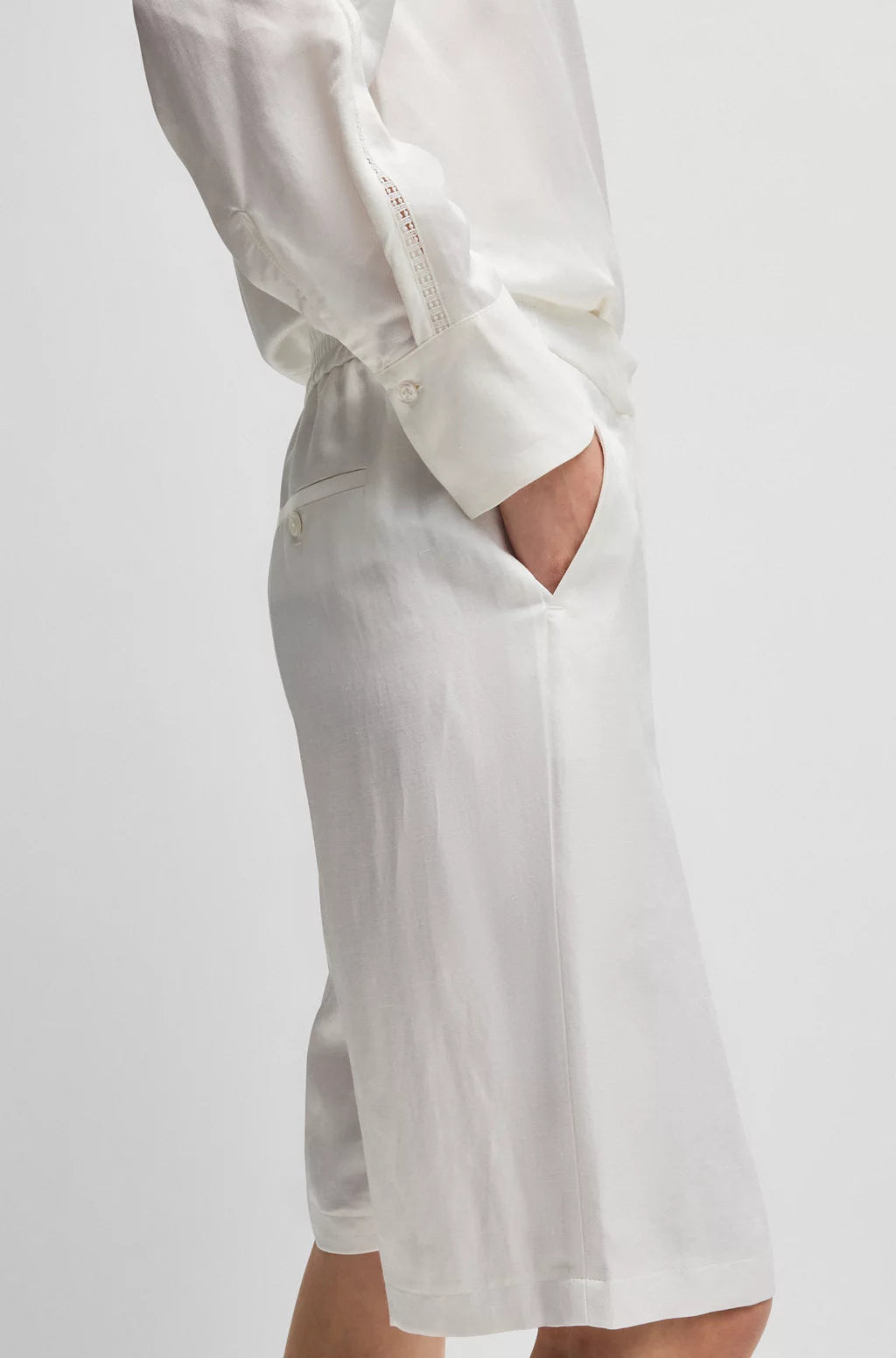 BOSS RELAXED-FIT SHORTS WITH WIDE LEG