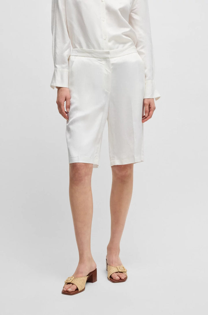 BOSS RELAXED-FIT SHORTS WITH WIDE LEG