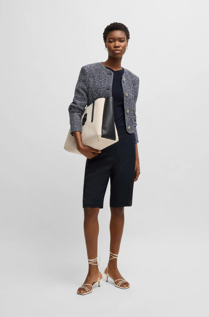 BOSS RELAXED-FIT SHORTS WITH WIDE LEG