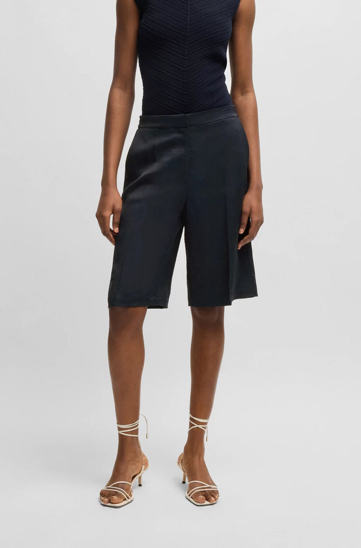 BOSS RELAXED-FIT SHORTS WITH WIDE LEG