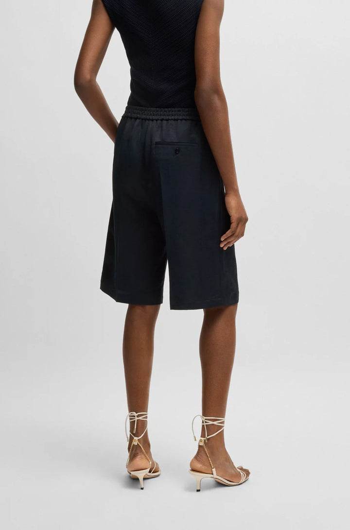 BOSS RELAXED-FIT SHORTS WITH WIDE LEG