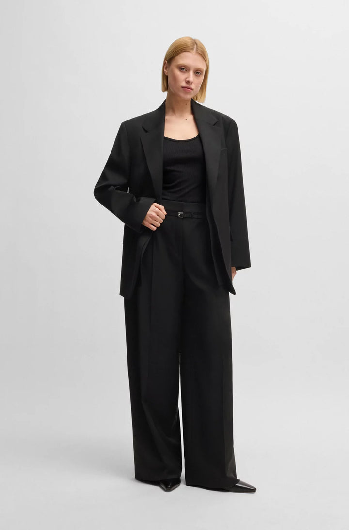 BOSS RELAXED-FIT TROUSERS IN VIRGIN WOOL