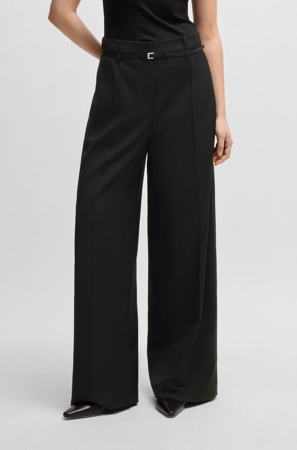 BOSS RELAXED-FIT TROUSERS IN VIRGIN WOOL