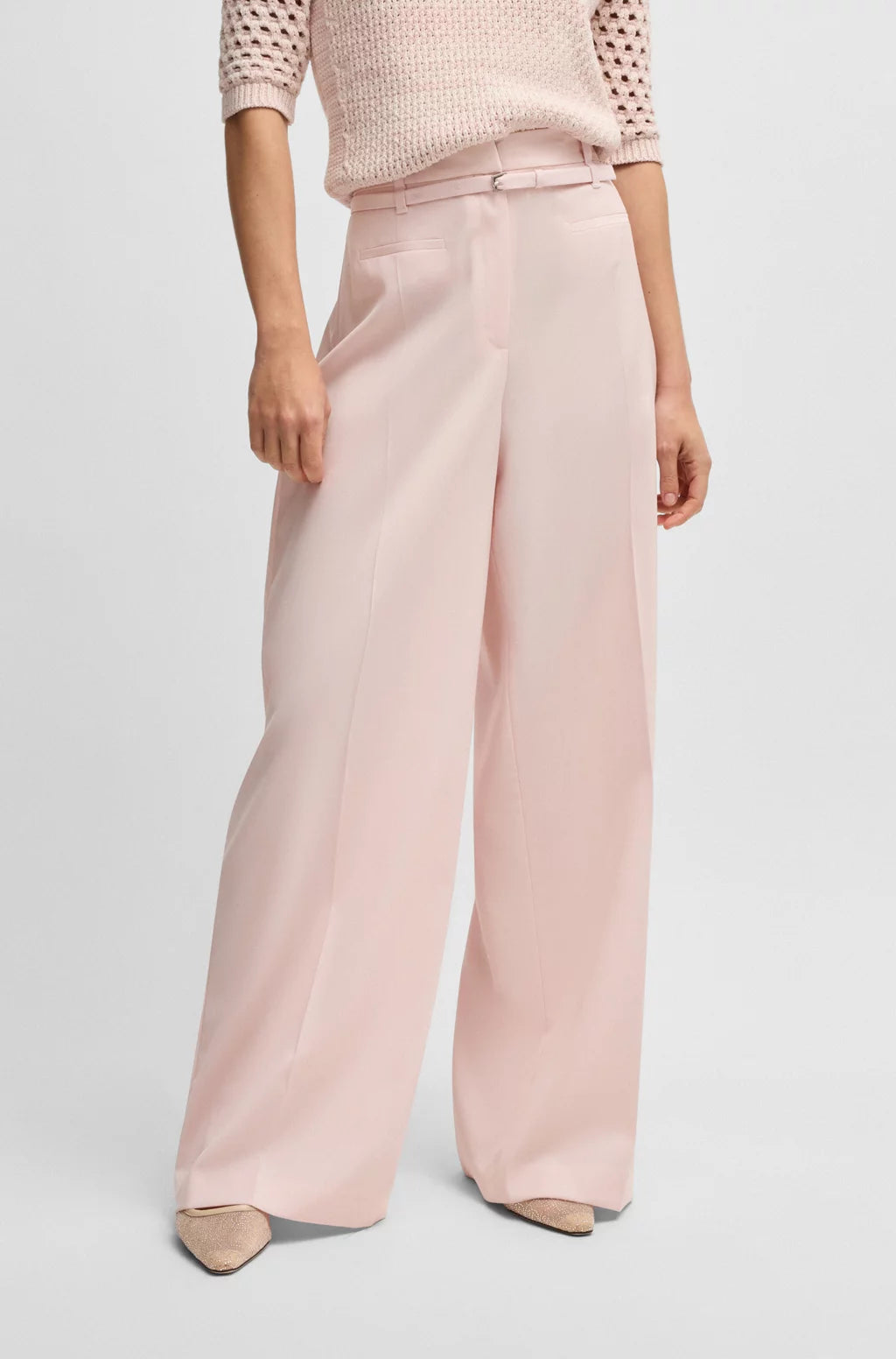 BOSS RELAXED-FIT TROUSERS IN VIRGIN WOOL