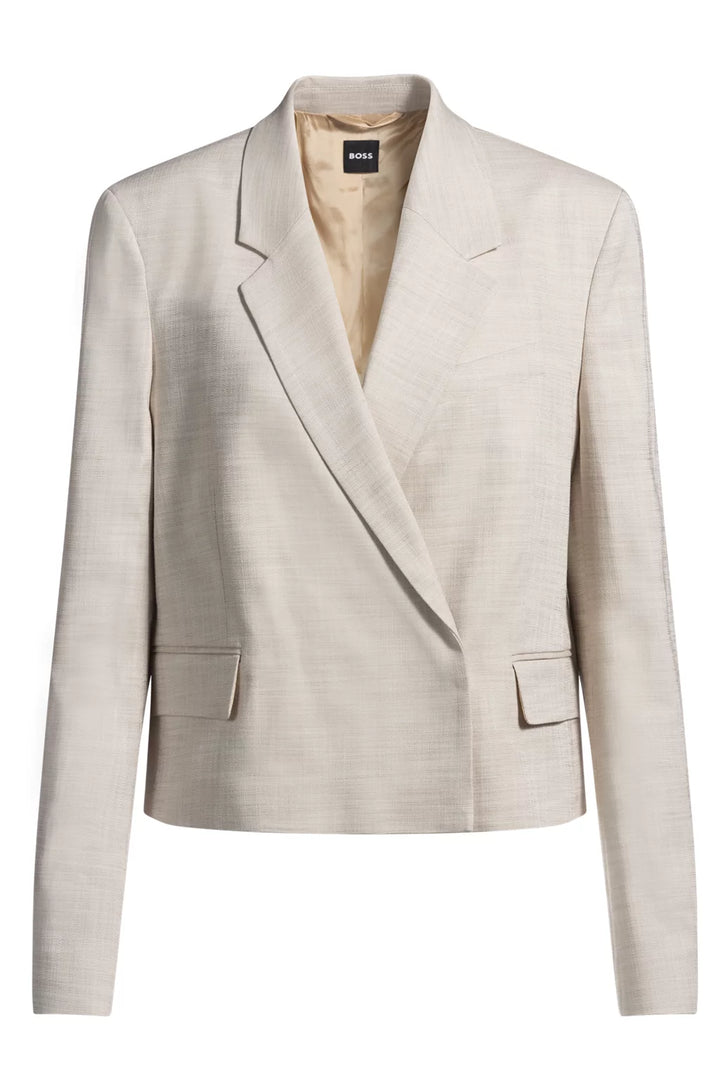 BOSS REGULAR-FIT BLAZER IN MELANGE STRETCH FABRIC