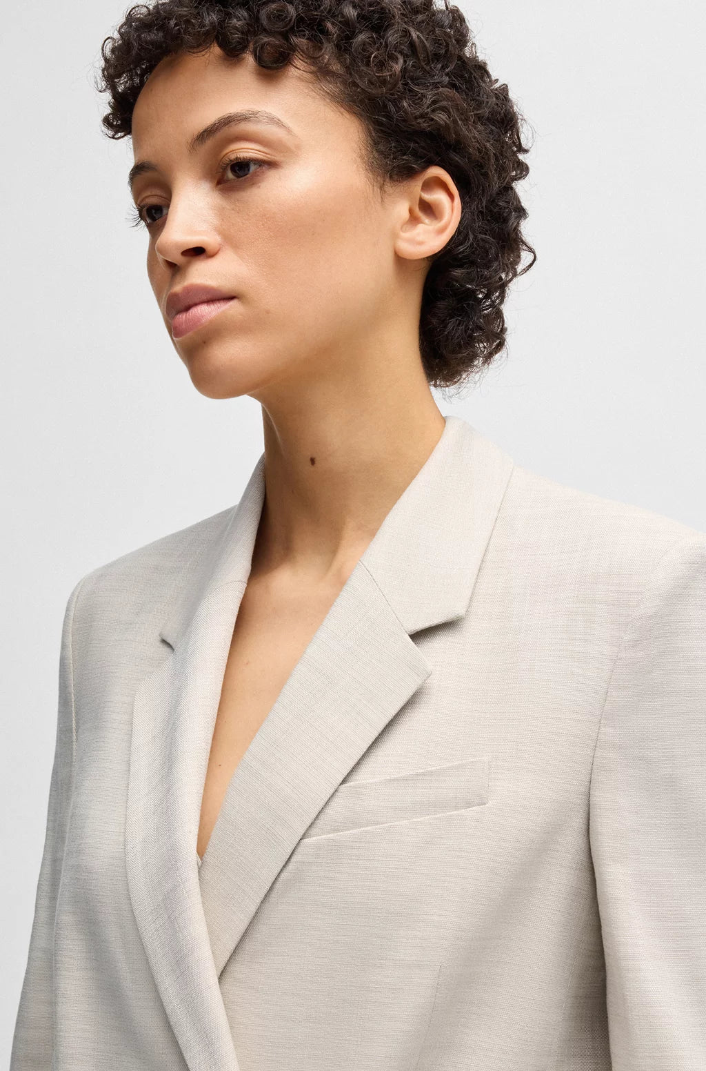 BOSS REGULAR-FIT BLAZER IN MELANGE STRETCH FABRIC