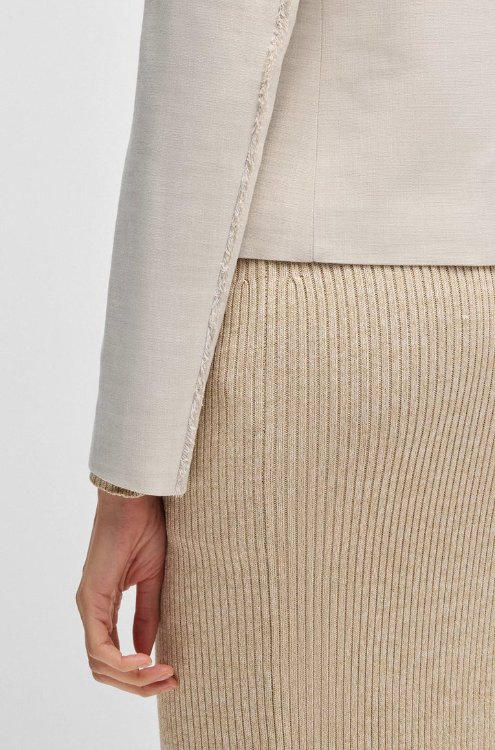 BOSS REGULAR-FIT BLAZER IN MELANGE STRETCH FABRIC