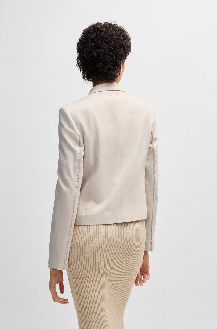 BOSS REGULAR-FIT BLAZER IN MELANGE STRETCH FABRIC