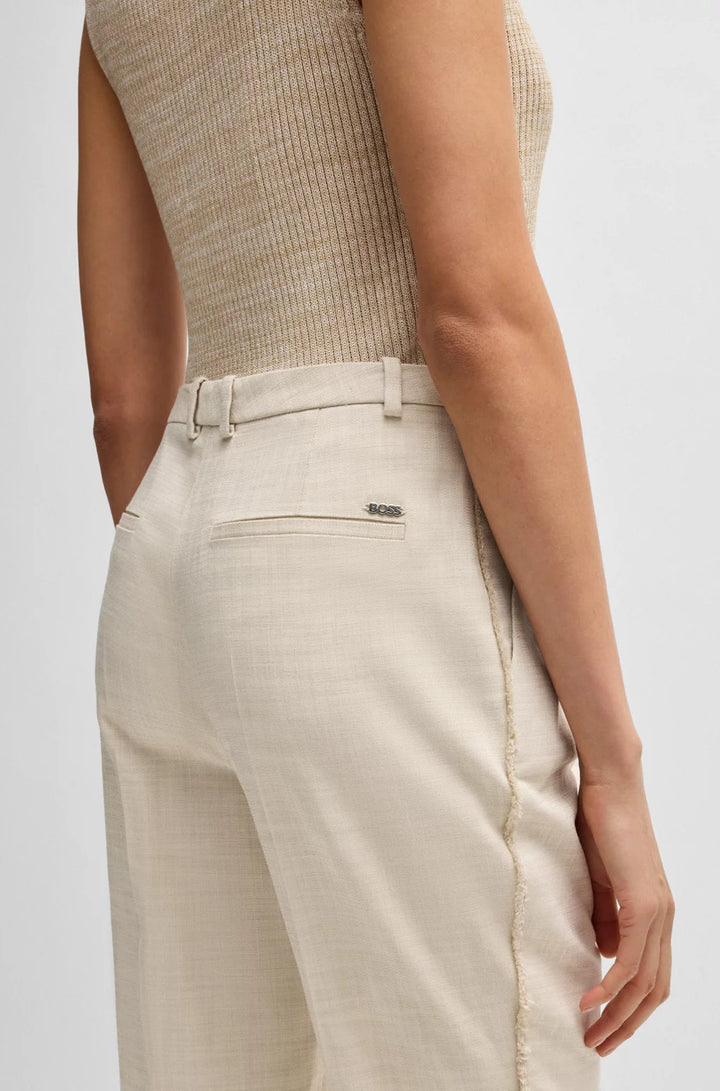 BOSS RELAXED-FIT TROUSERS IN MELANGE STRETCH FABRIC