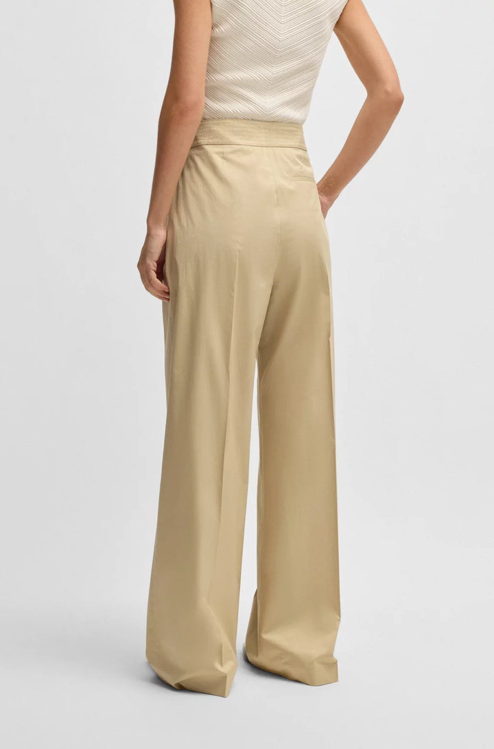 BOSS HIGH-WAISTED REGULAR-FIT TROUSERS IN AIRY STRETCH COTTON