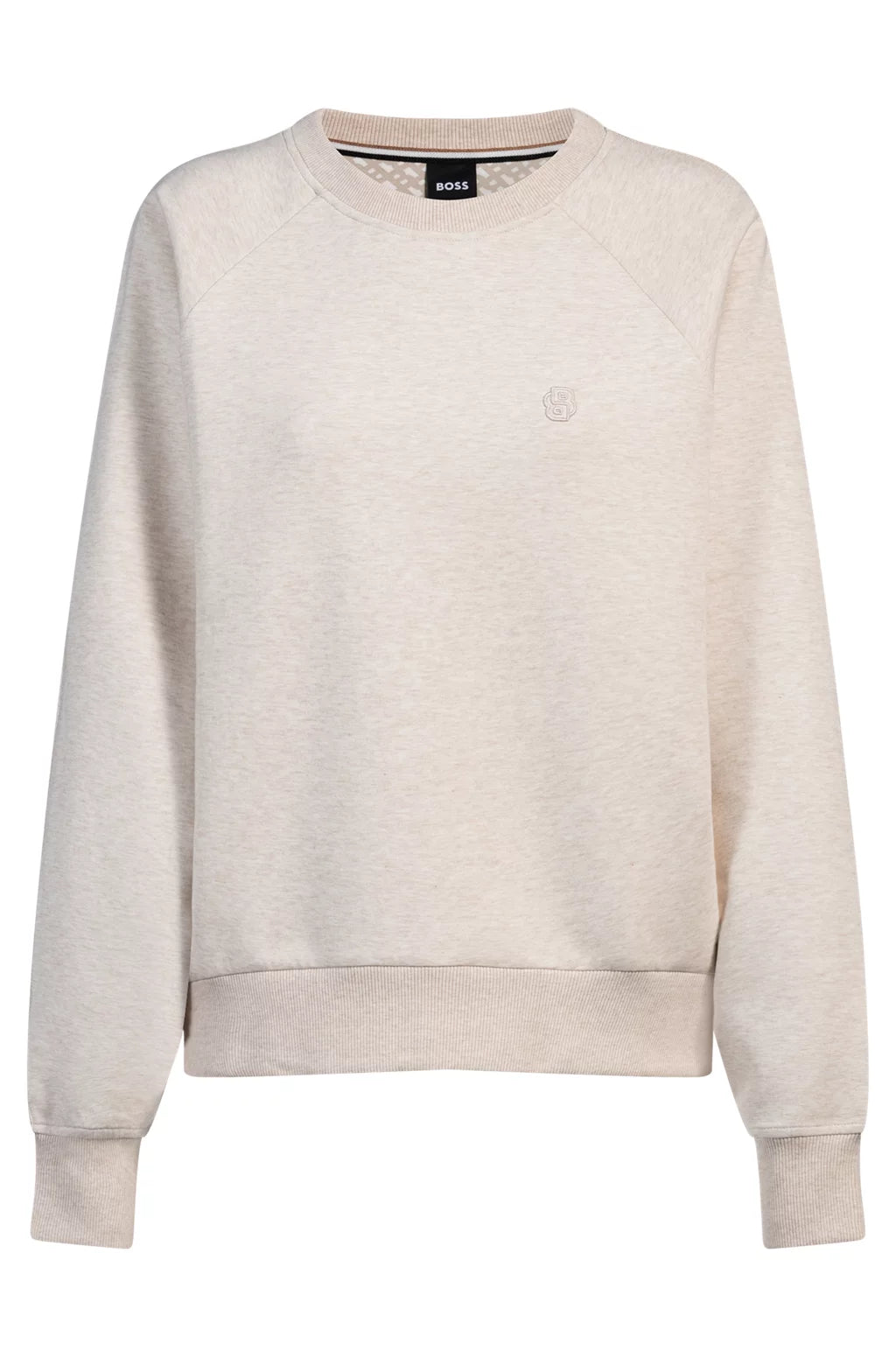 BOSS MELANGE SWEATSHIRT WITH DOUBLE B MONOGRAM