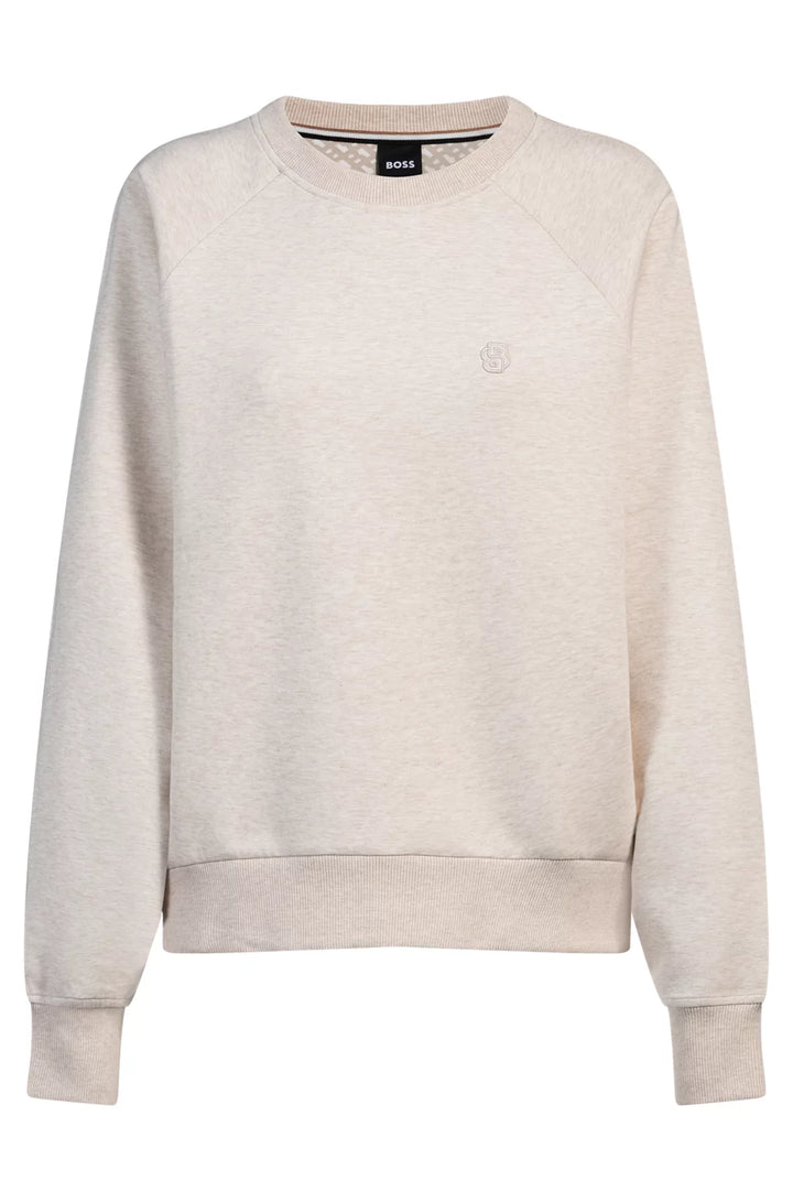 BOSS MELANGE SWEATSHIRT WITH DOUBLE B MONOGRAM