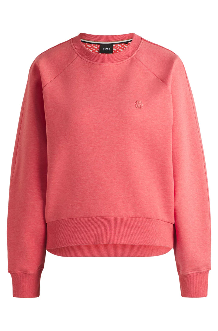 BOSS MELANGE SWEATSHIRT WITH DOUBLE B MONOGRAM