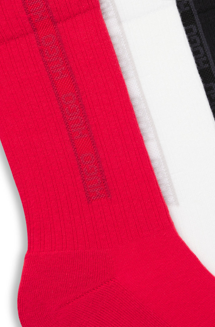 Hugo Three-pack of ribbed short socks with tonal logos
