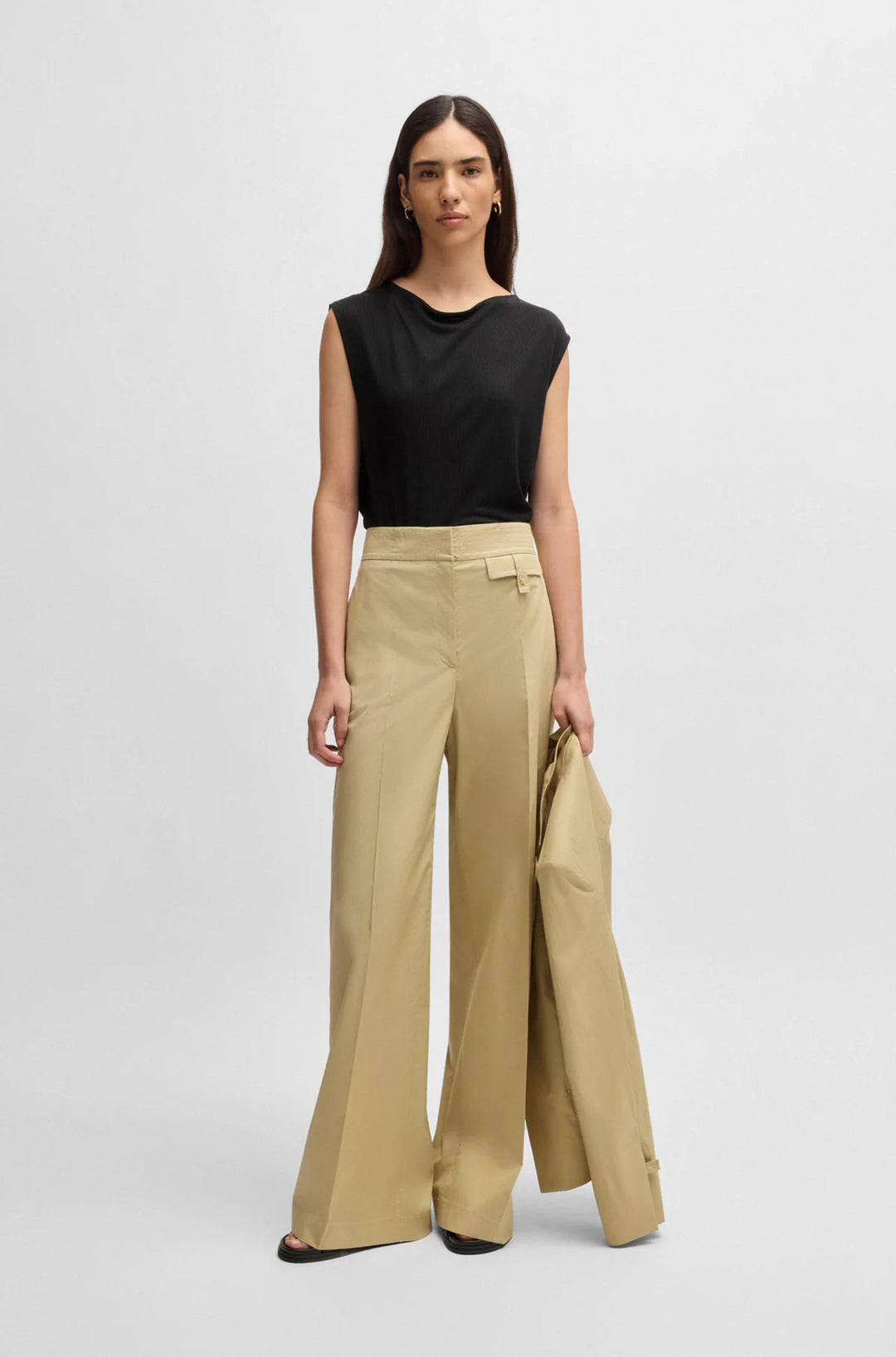 BOSS Sleeveless T-shirt with ribbed front
