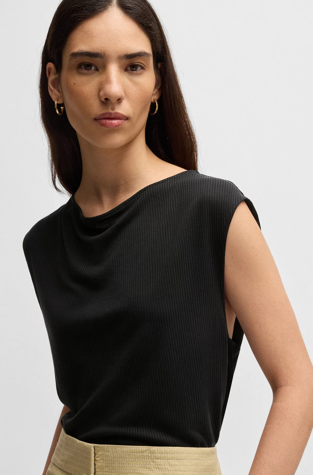 BOSS Sleeveless T-shirt with ribbed front