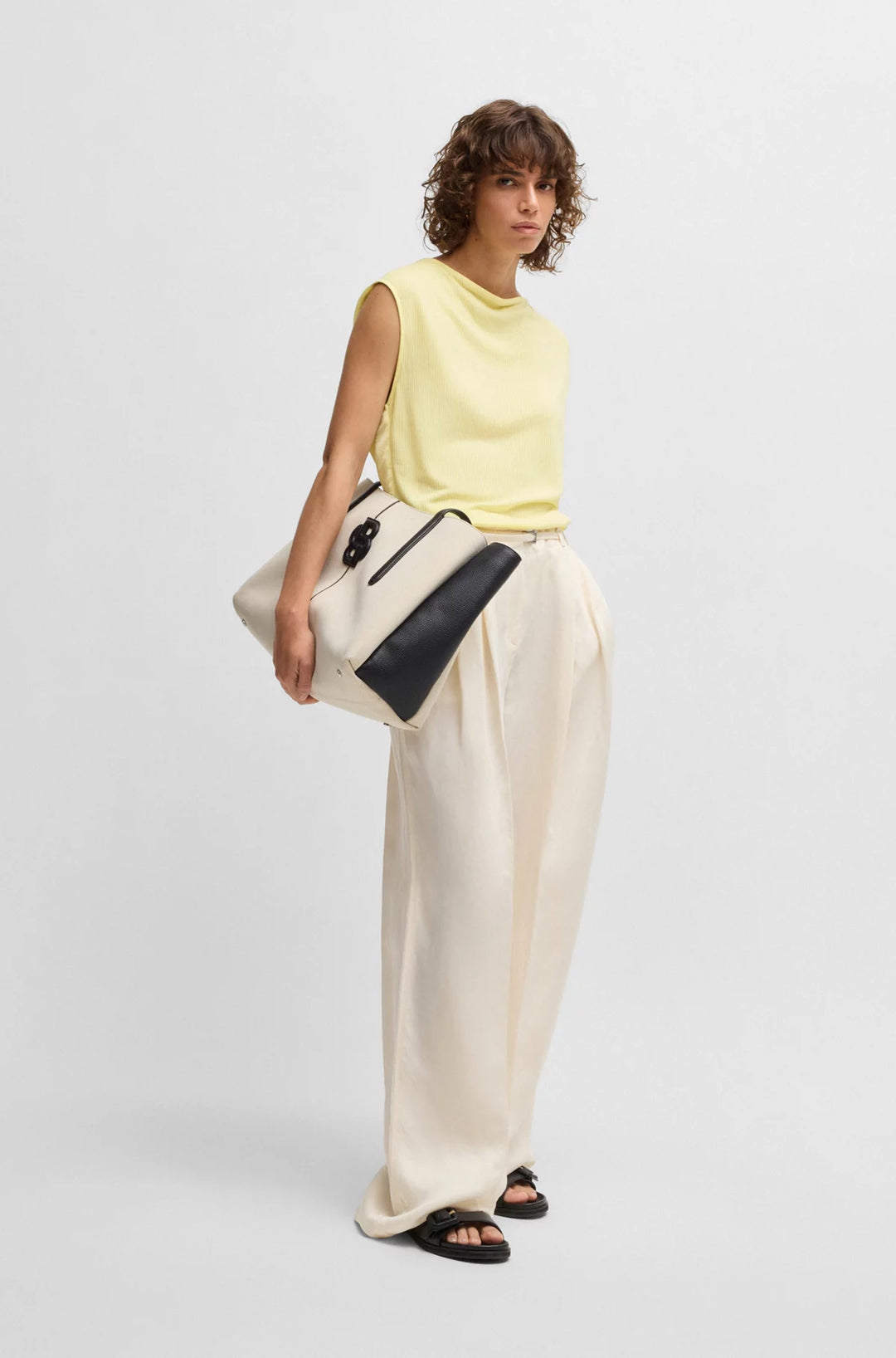 BOSS Sleeveless T-shirt with ribbed front