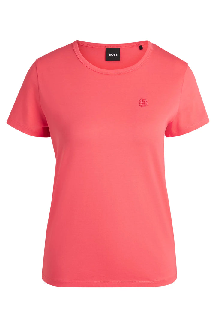 BOSS Mercerized-cotton T-shirt with logo motif