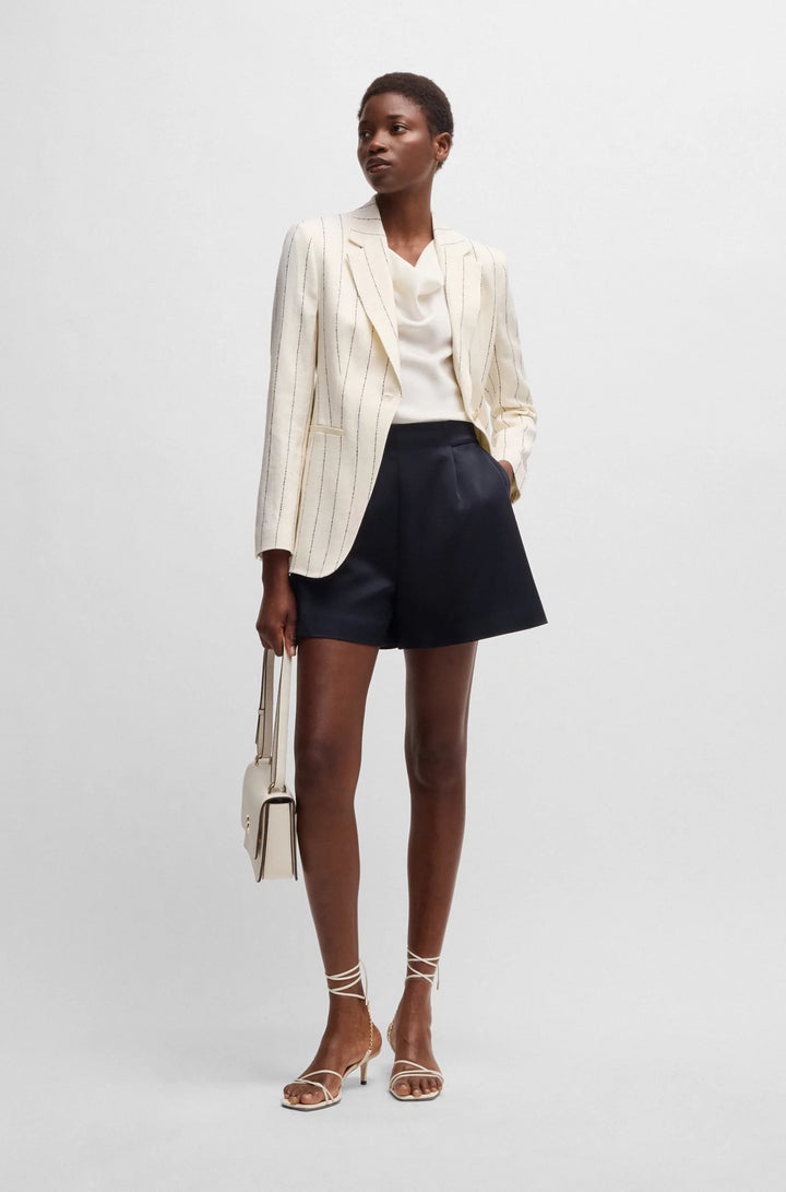 BOSS Sleeveless cowl-neck blouse in stretch silk