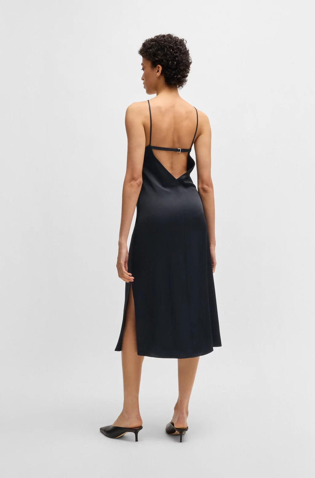 BOSS TWILL DRESS WITH HIGH NECKLINE