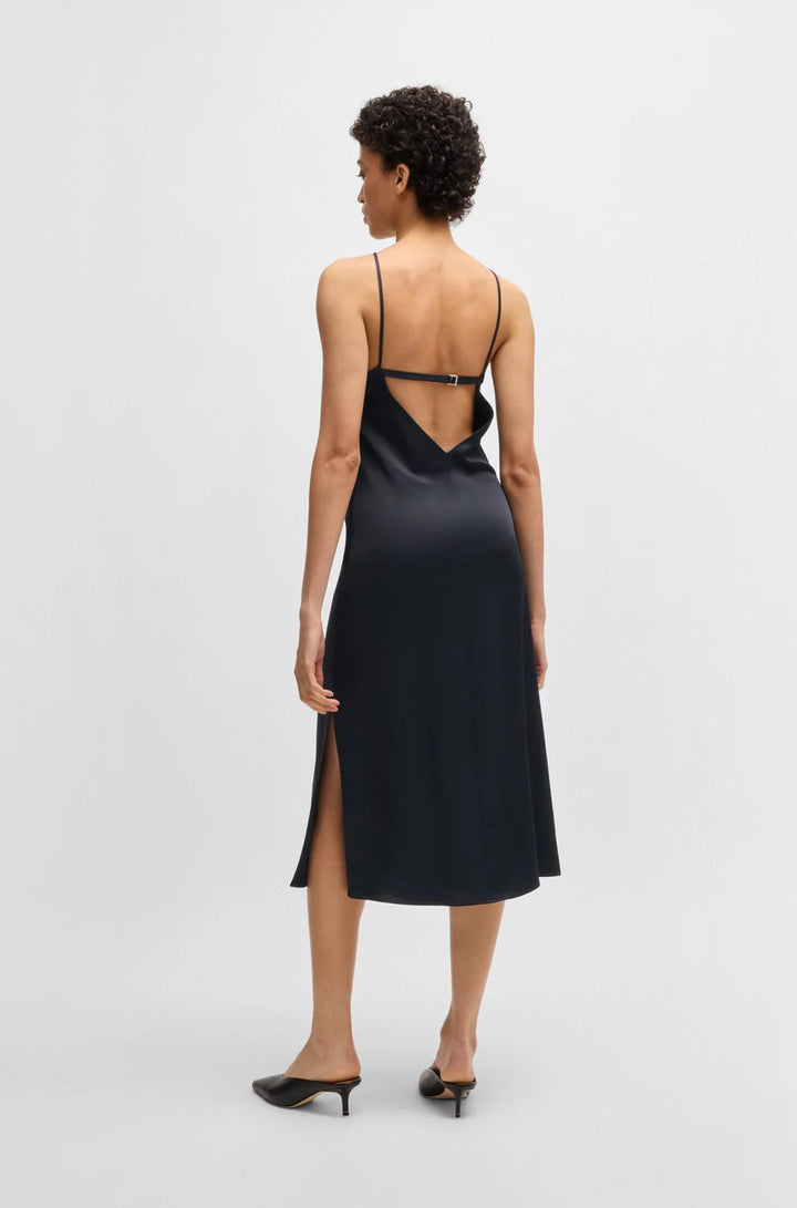 BOSS TWILL DRESS WITH HIGH NECKLINE