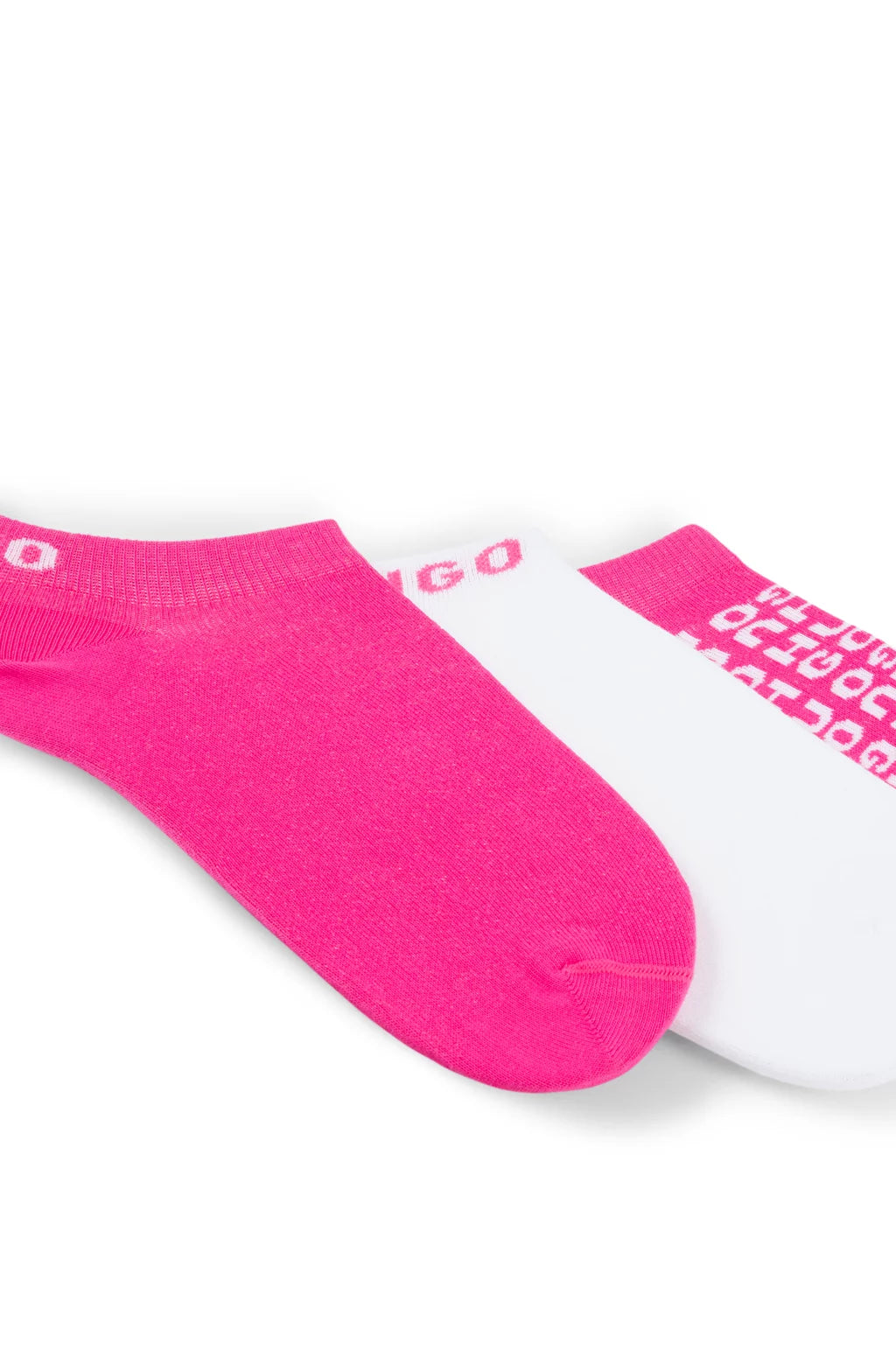 HUGO THREE-PACK OF ANKLE SOCKS WITH CONTRAST LOGOS