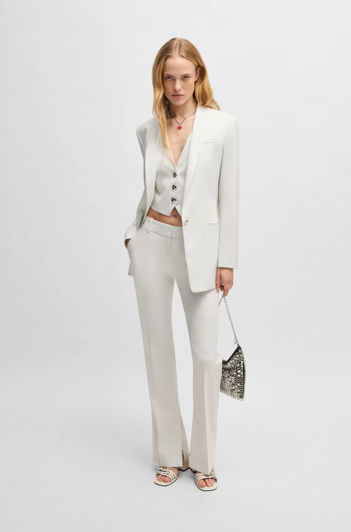 HUGO SLIM-FIT TROUSERS IN SHIMMER FABRIC