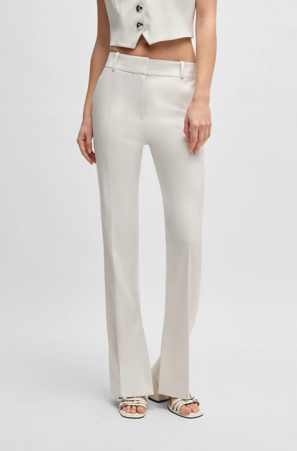 HUGO SLIM-FIT TROUSERS IN SHIMMER FABRIC