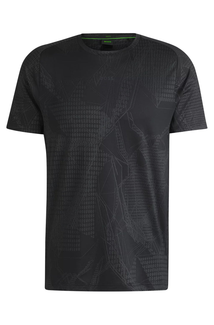 BOSS ACTIVE JACQUARD-PATTERN T-SHIRT WITH MOISTURE MANAGEMENT