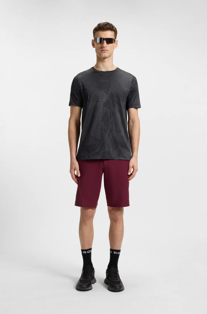 BOSS ACTIVE JACQUARD-PATTERN T-SHIRT WITH MOISTURE MANAGEMENT