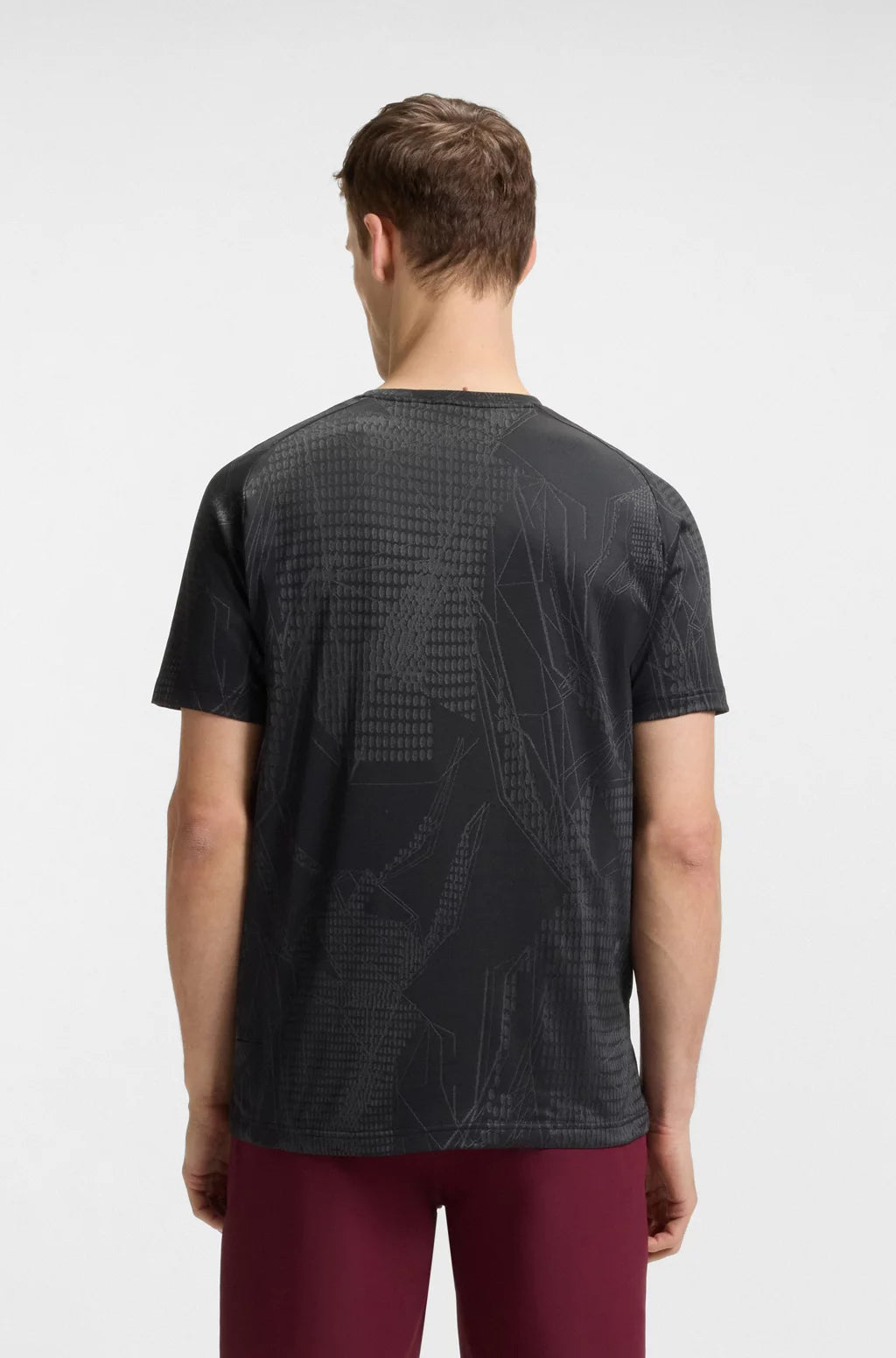 BOSS ACTIVE JACQUARD-PATTERN T-SHIRT WITH MOISTURE MANAGEMENT
