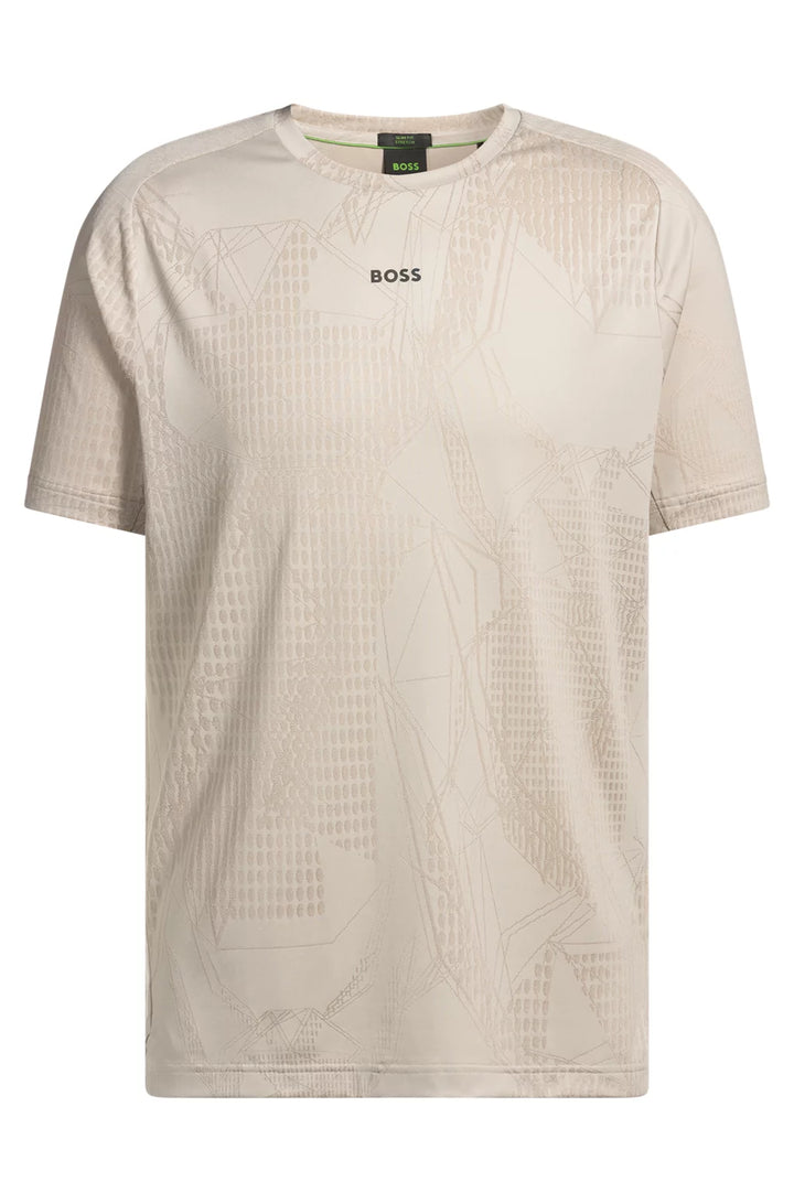 BOSS ACTIVE JACQUARD-PATTERN T-SHIRT WITH MOISTURE MANAGEMENT