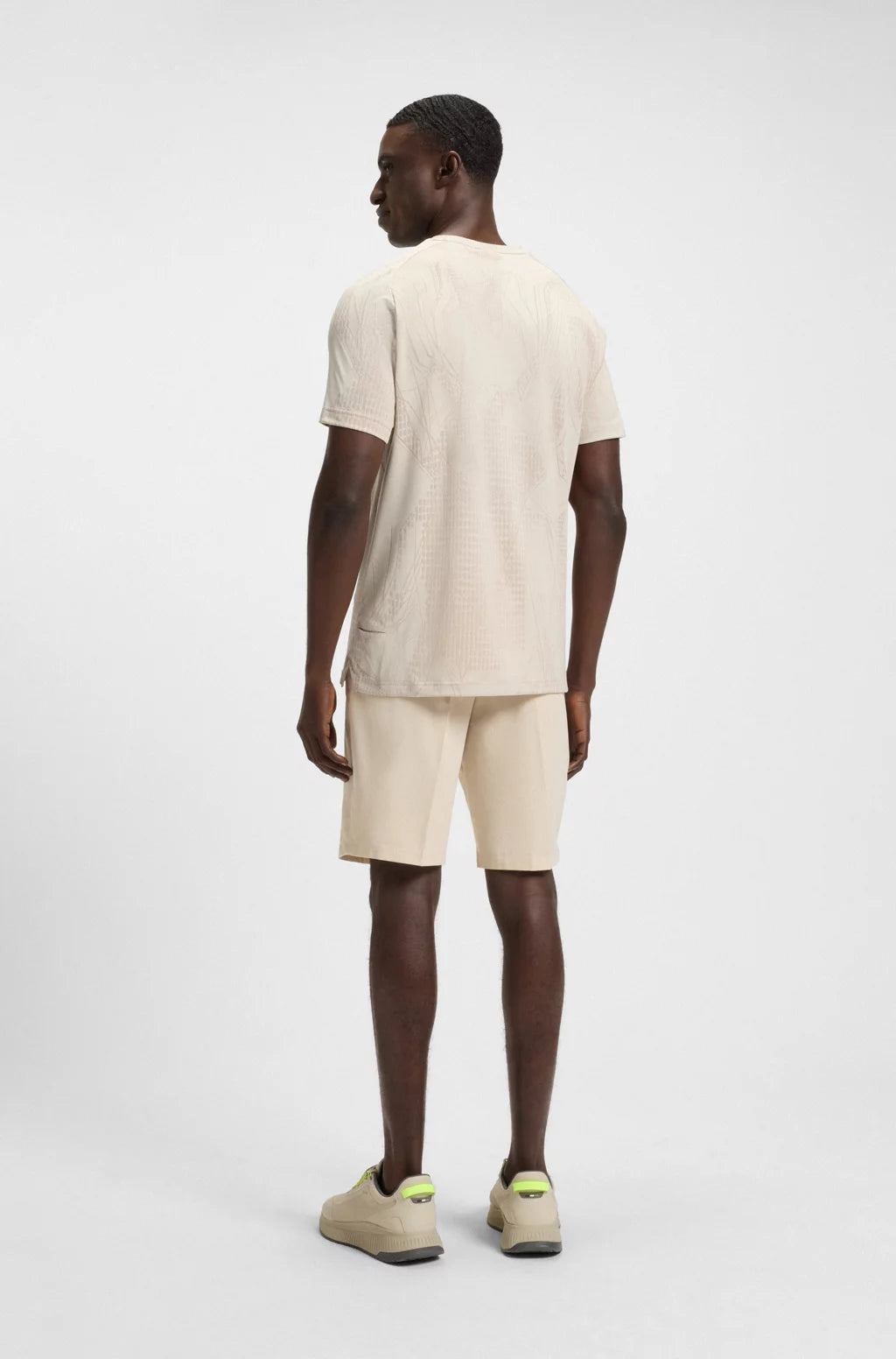 BOSS ACTIVE JACQUARD-PATTERN T-SHIRT WITH MOISTURE MANAGEMENT