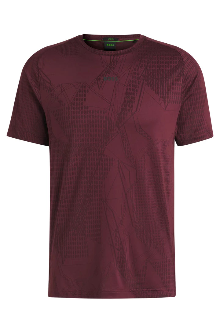 BOSS ACTIVE JACQUARD-PATTERN T-SHIRT WITH MOISTURE MANAGEMENT