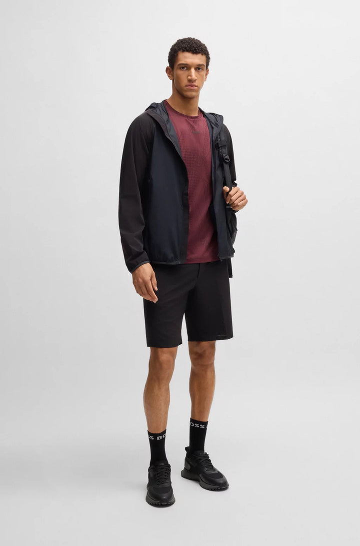BOSS ACTIVE JACQUARD-PATTERN T-SHIRT WITH MOISTURE MANAGEMENT