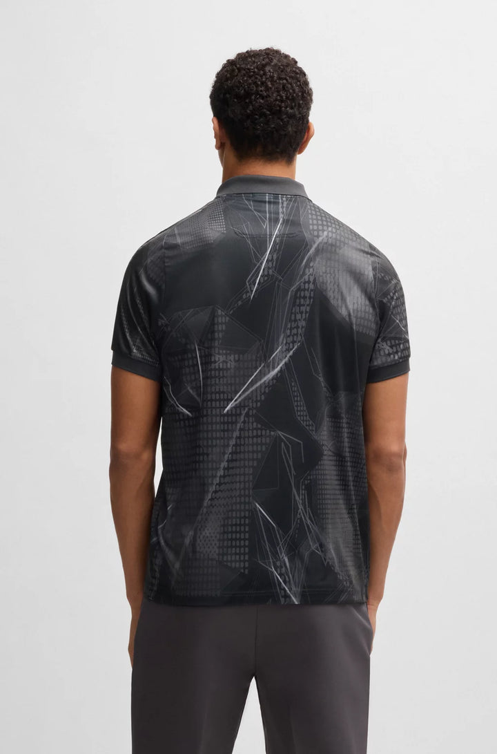 BOSS Active Paddy graphic-print polo shirt with UV protection
